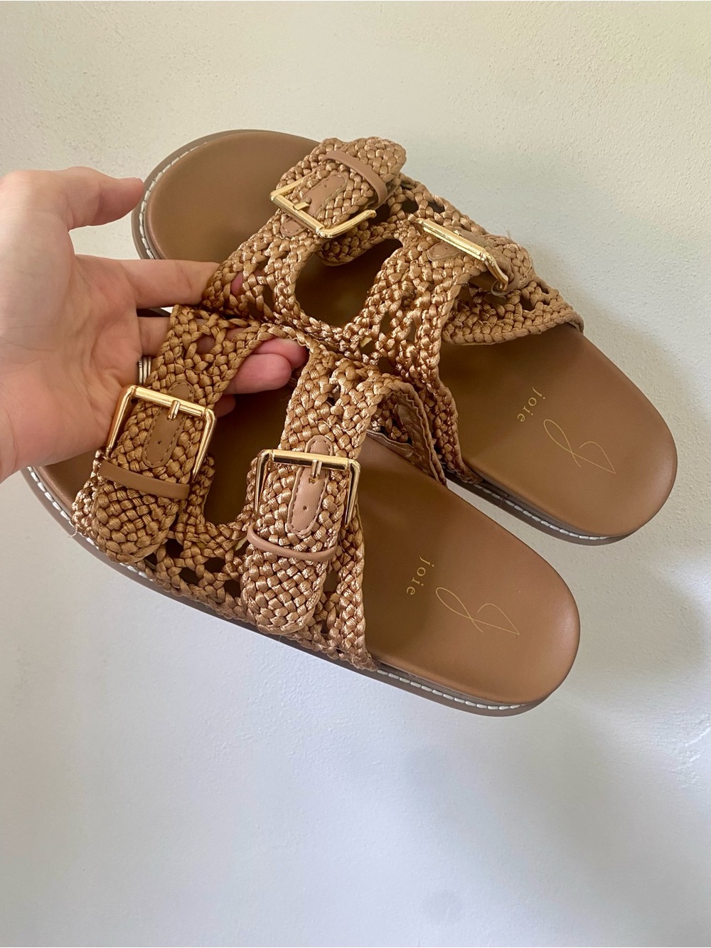 Joie Weaver Double Buckle Slide Sandals, 10